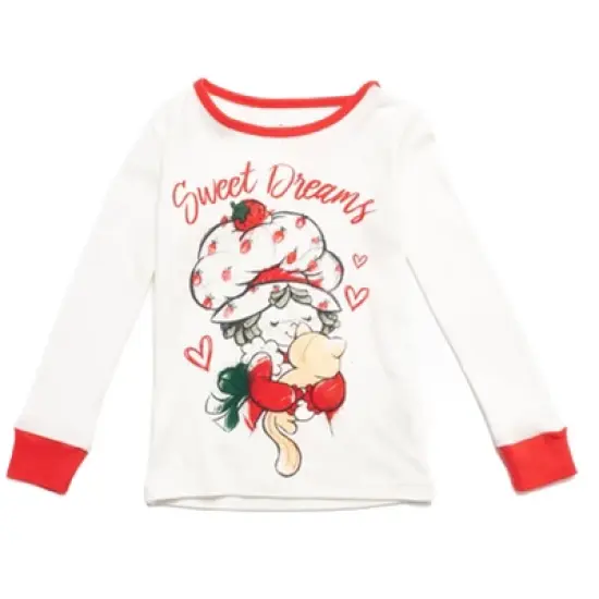 Strawberry Shortcake Pajama Shirt and Pants Sleep Set Red / White  image {1}