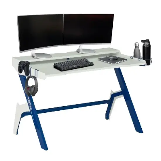Ergonomic Computer Gaming Desk Blue - Techni Sport image {2}