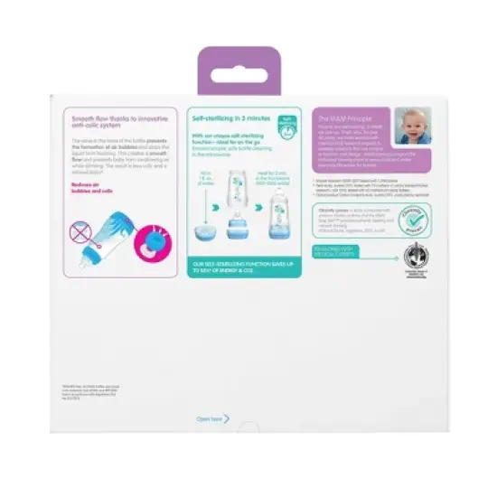MAM Easy Start Anti-Colic Baby Bottles 2m+ - 9oz/3pk - Unisex image {3}