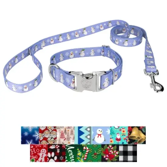 County Brook Petz Premium Dog Collar and Leash - Christmas Collection image {8}