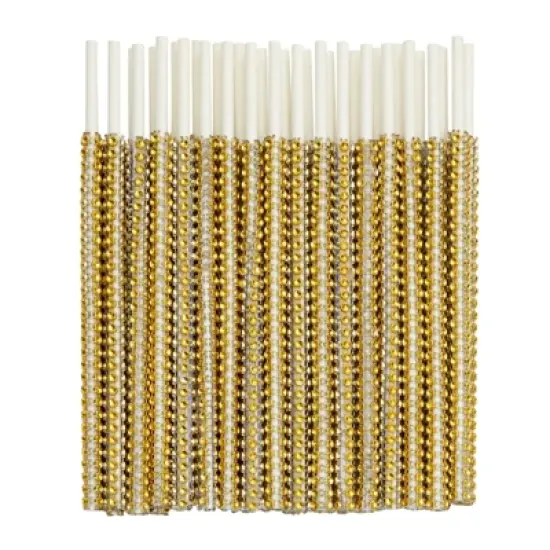Sparkle and Bash 36 Pack Gold Rhinestone 6 Inch Cake Pop Sticks for Candy Apple, Lollipops, Treats, Dessert Bar, 6 in image {7}