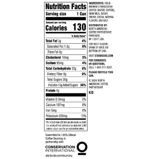 Starbucks Chocolate Cream Cold Brew Premium Coffee Drink - 11 fl oz Can image {3}