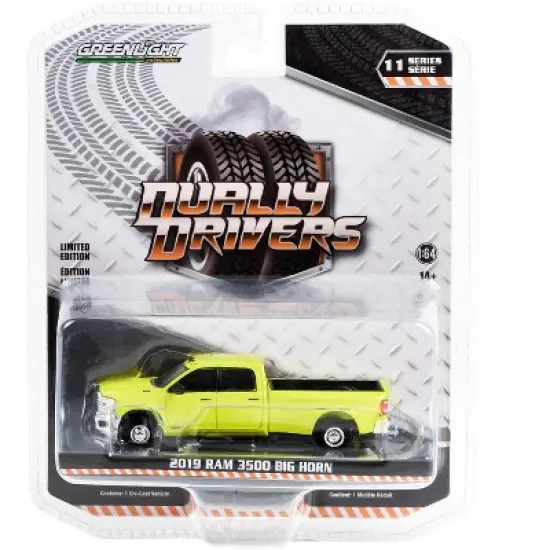 2019 Ram 3500 Big Horn Pickup Truck National Safety Yellow "Dually Drivers" Series 11 1/64 Diecast Model Car by Greenlight image {2}
