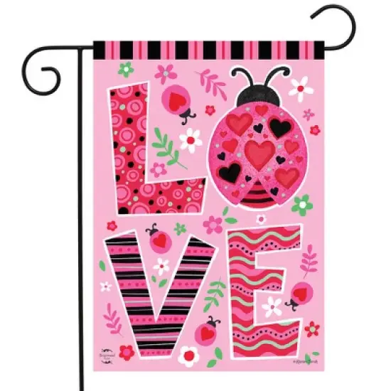 Briarwood Lane Valentine's Double Sided Garden Flag 12x18 For Outdoor Ladybug Love For Valentine's Garden Flag Flags For Outside image {1}