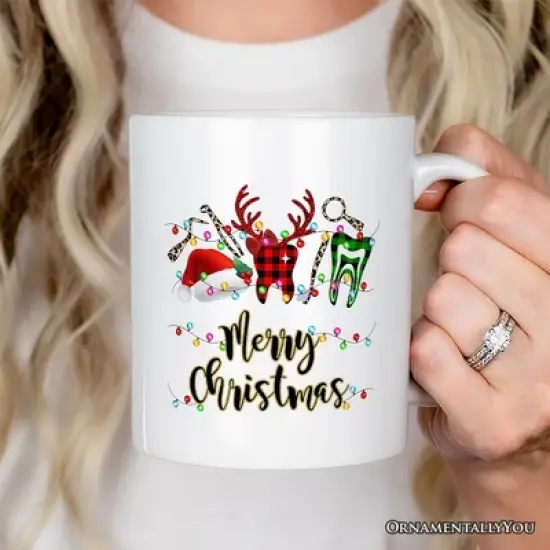 Buffalo Plaid Christmas Mug, Dental Gift (Non-Custom Only)| OrnamentallyYou image {2}