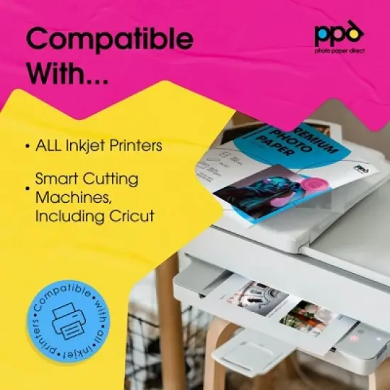 PPD Glossy Photo Paper 8.5x11" 50 sheets 255 gsm for Inkjet Printers image {5}