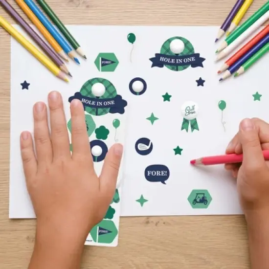 Big Dot of Happiness Par-Tee Time - Golf - Birthday Party Favor Kids Stickers - 16 Sheets - 256 Stickers image {5}