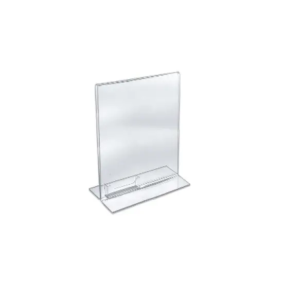 Azar Displays Stand Up Acrylic Sign Holder with Business Card Holder 10/Pack 252040 image {1}