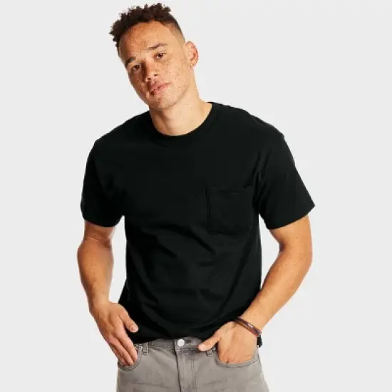 Hanes Beefy-T Unisex Pocket T-Shirt, Value 2-Pack image {1}