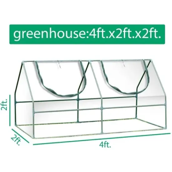 Aoodor Mini 4 ft. x 2 ft. x2 ft. Greenhouse Zipper Doors image {4}