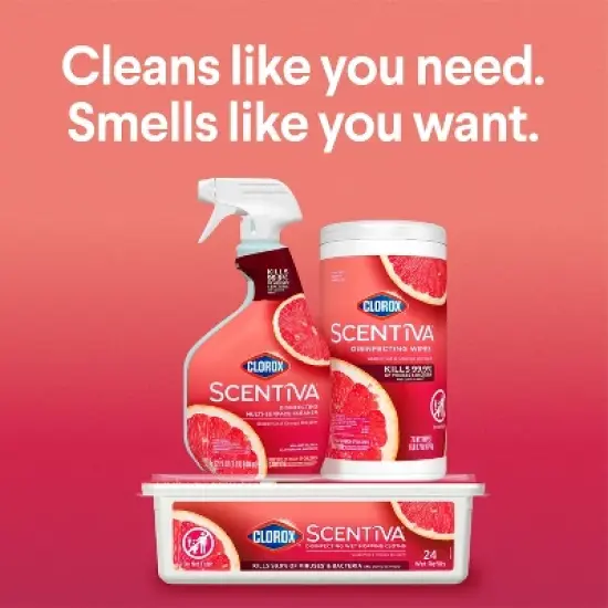 Clorox Scentiva Grapefruit & Orange Blossom Disinfecting Wipes - 75ct image {8}