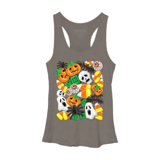 Women's Design By Humans Halloween Spooky Candies Party By BluedarkArt Racerback Tank Top image {9}