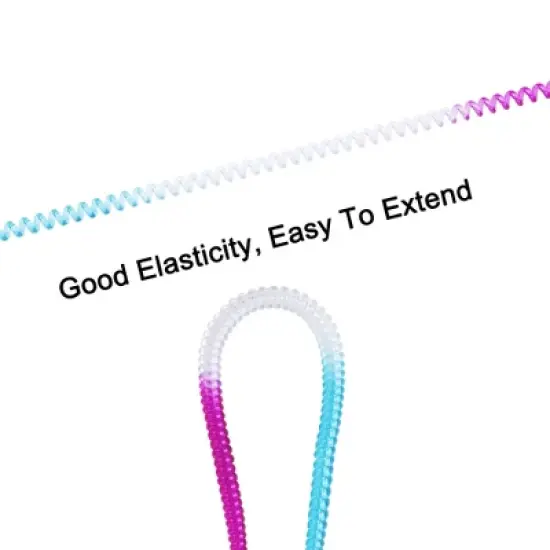 Unique Bargains Tri Colors Plastic Spiral Spring Coiled Lanyard Lobster Clasp Clip Key Ring Chain 5.5" x 0.1" 1 Pc image {2}