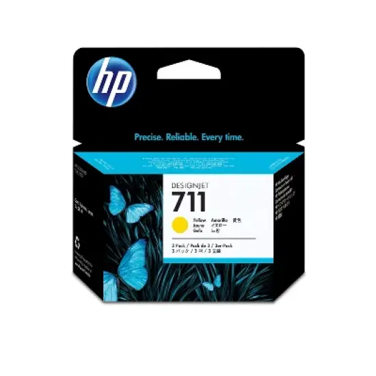 HP 711 3-pack 29-ml Yellow DesignJet Ink Cartridges, CZ136A image {5}