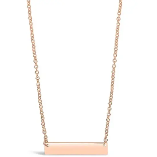 SHINE by Sterling Forever Sterling Silver Mini Bar Pendant Necklace image {6}