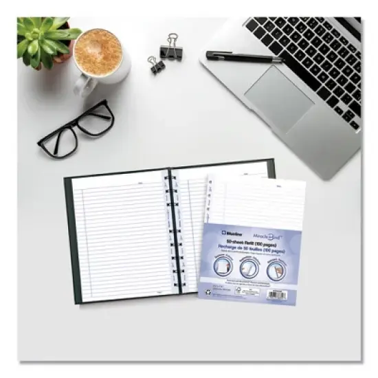 Blueline MiracleBind Ruled Paper Refill Sheets for all MiracleBind Notebooks and Planners, 9.25 x 7.25, White/Blue Sheets, Undated image {3}