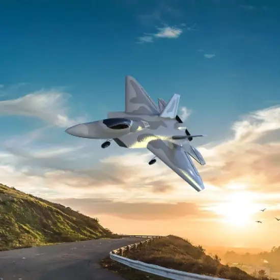Top Race F-22 Raptor RC Jet - Battery Powered 4 Ch, 6 Axis Gyro, 300+ ft Range image {1}