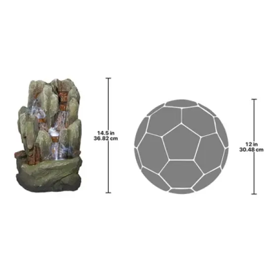 Design Toscano Lost Falls Cascading Waterfall Illuminated Tabletop Fountain image {6}