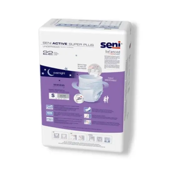Seni Active Super Plus Disposable Underwear Pull On with Tear Away Seams Small, S-SM22-AP1, Heavy image {4}