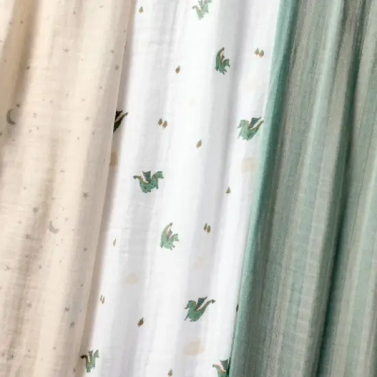 Muslin Swaddle Baby Blanket - Dragons - 3pk - Cloud Island&trade; image {2}