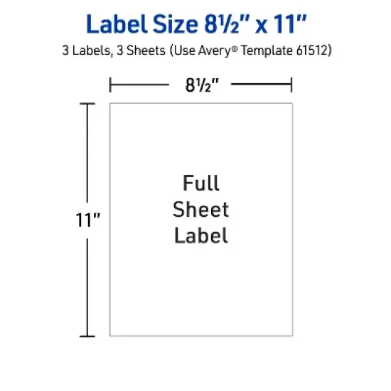 Avery DIY Polyester Sticker Sheets, 8.5" x 11", 3 Total (61512) image {6}