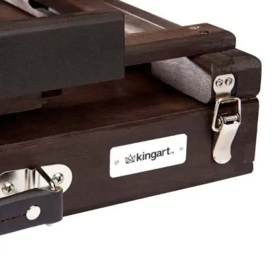 Kingart Wooden Tabletop Easel w/Metal Storage - Espresso image {5}