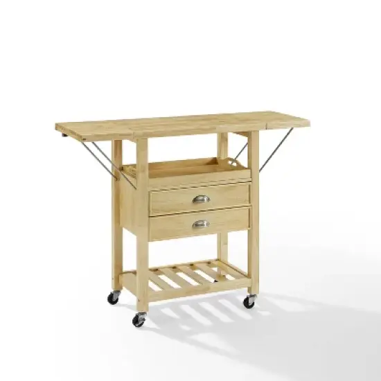 Bristol Double Drop Leaf Kitchen Cart Natural - Crosley image {3}