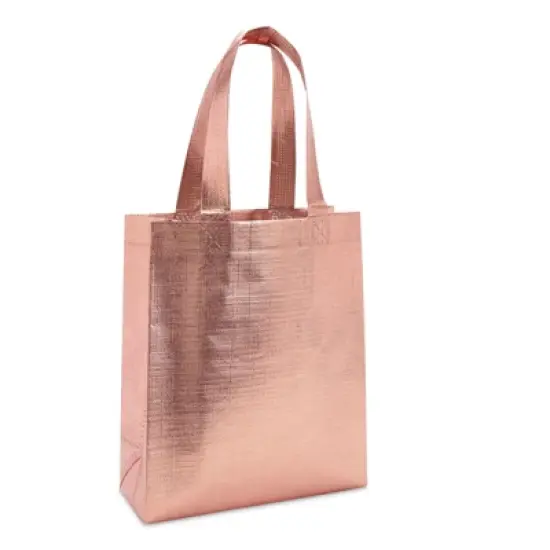Sparkle and Bash 20 Pack Medium Reusable Tote Bags with Handles, Rose Gold Grocery Shopping Bags, 10 x 8 In image {2}