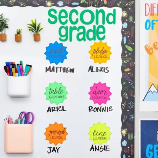 Juvale 120-Pack Bulletin Board Decorations, Blank Cutouts, Starburst Signs for Retail, Office Supplies, Sales, Poster Boards (6 Colors, 4x4 in) image {3}