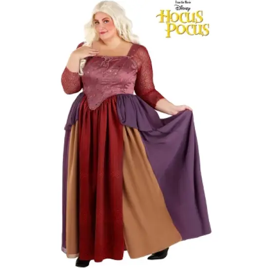HalloweenCostumes.com Women's Plus Size Deluxe Disney Sarah Sanderson Halloween Costume | Hocus Pocus Witch Outfit image {4}