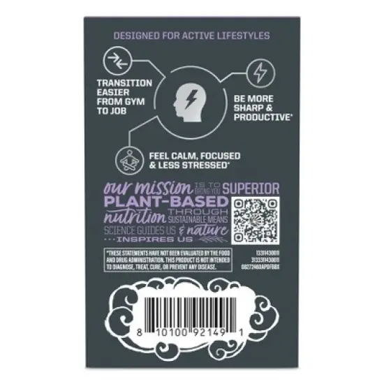 Daytime Focus & Balance Supplement Capsules, Supports Brain Health for Clarity & Mental Focus, Enhanced Mental Resilience, Sunwarrior, 60ct image {7}