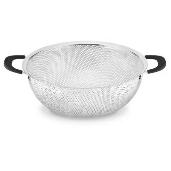 Cuisinart 5qt Hard Mesh Colander: Stainless Steel Strainer, Soft-Grip Handle, Dishwasher-Safe, Silver, 11.2" Width image {3}