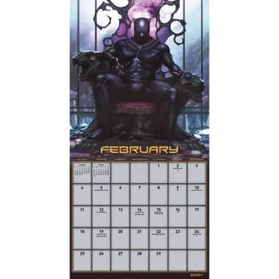 Trends International Inc. 2023-24 Wall Calendar 12"x12" Marvel Black Panther image {2}