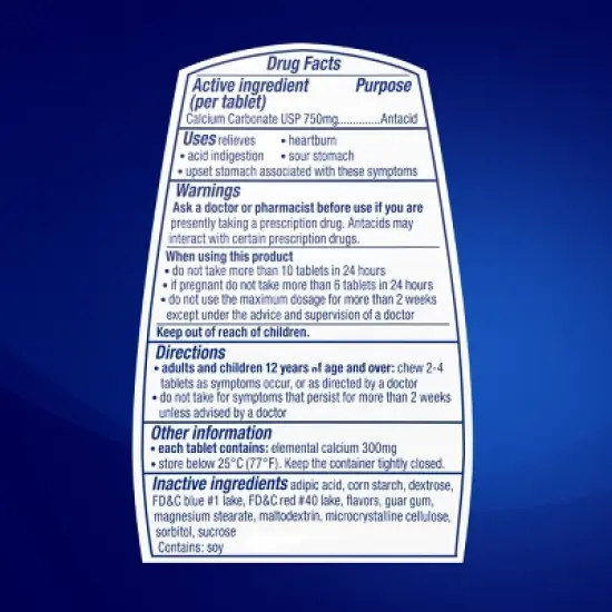 TUMS Extra Strength Antacid Smoothies Berry Fusion Chewable Tablets image {12}