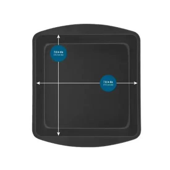 (4 pack) Nonstick 7.6" x 7.6" x 1.8" Square Cake Pan, Brownie Pan, Dark Gray image {1}