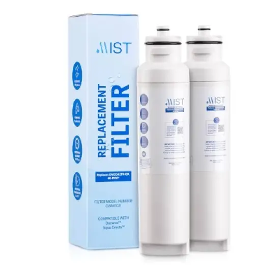 Mist DW2042FR-09 2pk Refrigerator Water Filter Replacement for Daewoo and Aqua Crystal DW2042F-09 - NSF Certified image {7}