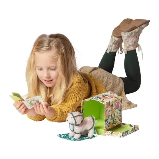 Manhattan Toy Bed & Biscuit Lhasapoo Plush Puppy Dog & Keepsake Dog House with Mini-Storybook in Hidden Drawer image {2}