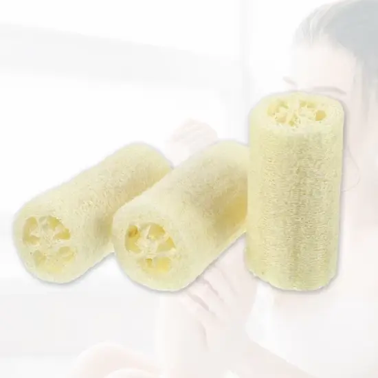 Unique Bargains Natural Shower Loofah Sponge Beige 3.94" 3 Pcs image {6}