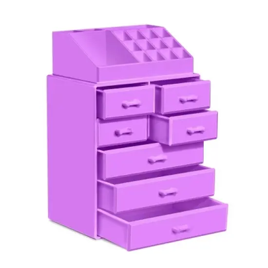 Sorbus Medium 7 Drawer Makeup Organizer Case with Lipstick Slots & Makeup Brush Holders ( image {7}