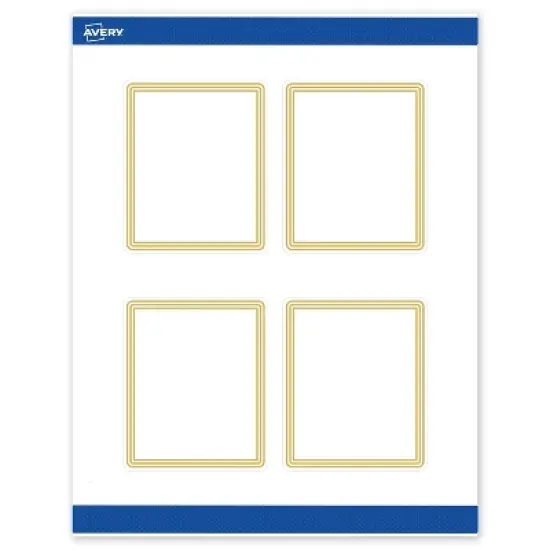 Avery 4" x 3-1/3" Labels, Gold Multi-Lined Border, 40 ct image {8}