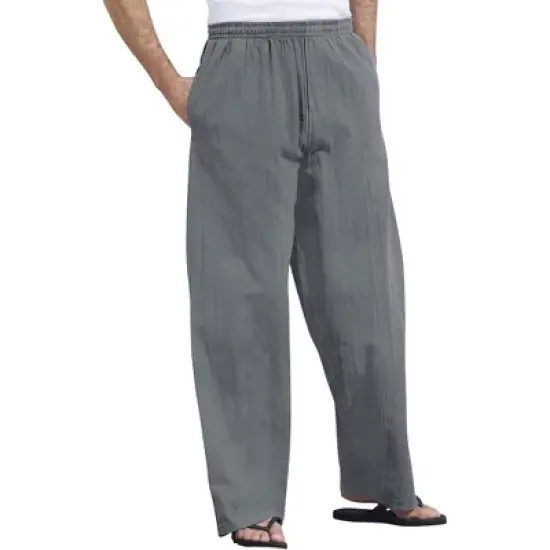 KS Island by KingSize Men's Big & Tall Elastic Waist Gauze Cotton Pants image {6}