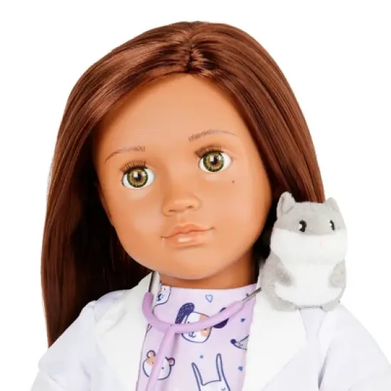 Our Generation Daya with Plush Hamster 18" Pet Care Vet Doll image {1}
