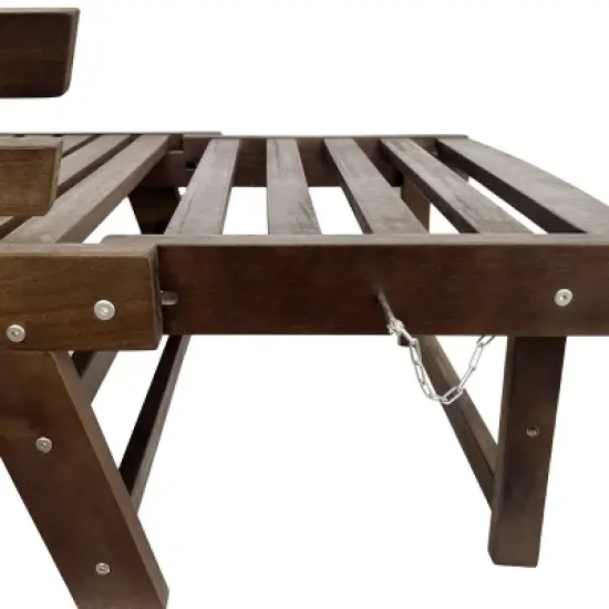 Outdoor Adjustable Patio Wooden Daybed,Patio Chaise Lounge With Cushions For Small Places -Maison Boucle image {6}