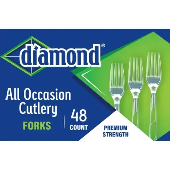 Diamond All Occasion Clear Disposable Forks - 48ct image {2}