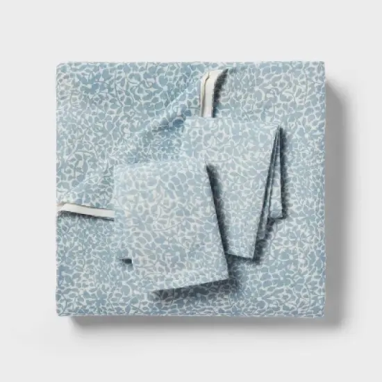 Traditional Floral Printed Cotton Duvet Cover & Sham Set Blue - Threshold&trade; image {2}