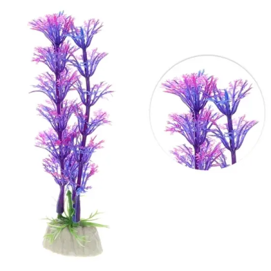 Unique Bargains Aquarium Plastic Plants for Goldfish Tank Landscape Decoration 4.72" 2 Pcs image {2}