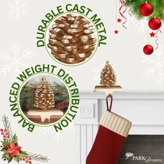 Patricia Heaton Home Gold Pinecone Stocking Hanger image {2}