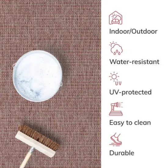 Well Woven Woden Indoor/Outdoor Flat Weave Pile Solid Border Area Rug image {5}