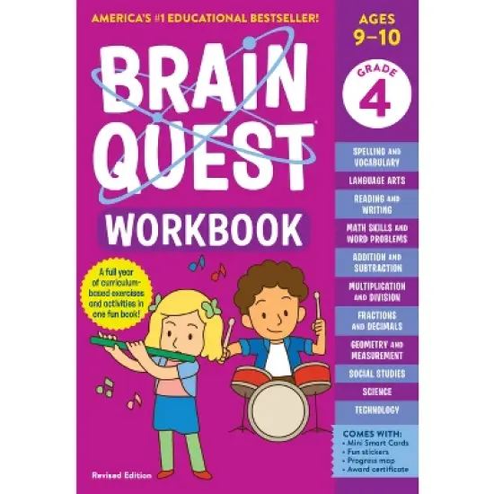 Brain Quest Workbook: 4th Grade Revised Edition - (Brain Quest Workbooks) by  Workman Publishing (Paperback) image {1}