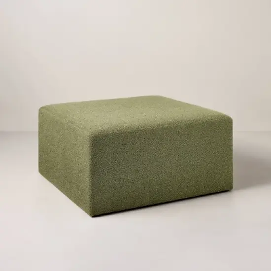 Boucle Upholstered Square Cocktail Ottoman - Hearth & Hand&trade; with Magnolia image {7}